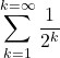 \displaystyle \sum_{k=1}^{k=\infty} \frac{1}{2^k}